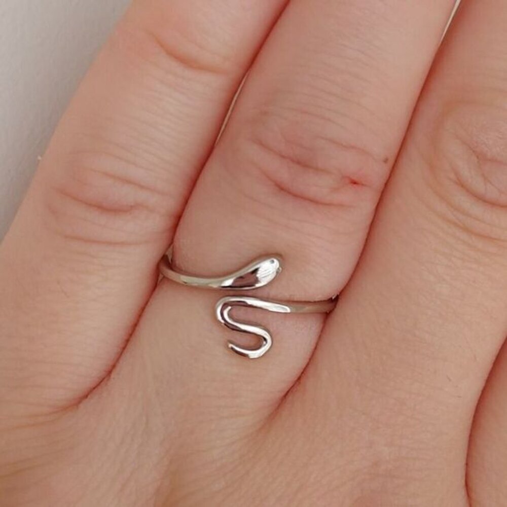 925 Sterling Silver Simple Snake Ring